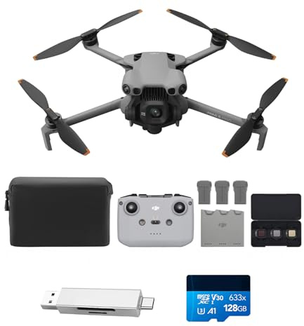 DJI Mini 5 Pro Fly More Combo con DJI RC-N3, 4K Dron con cámara, CMOS de 1 pulgada, Detección de obstáculos omnidireccional, ActiveTrack 360°, 3 baterías, C0 (Card Reader + Memory Card)