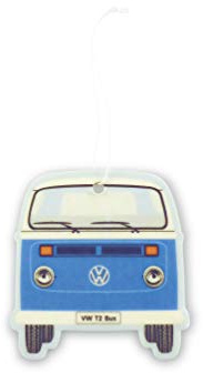 BRISA VW Collection - Volkswagen Luft-Erfrischer, Duft-Spender, Duft-Baum fürs Auto/KFZ mit VW T2 Bulli Bus Frontmotiv (Blau/Sport)
