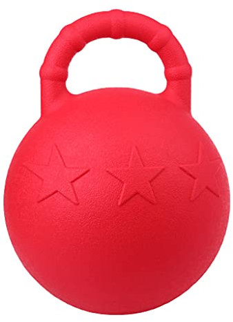 Pferdespielzeug Ball Spielball mit Griff, Apfel, Spielzeug