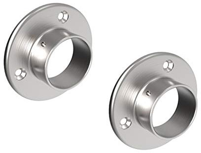 Sellon24® Set 2x Edelstahl Steckfitting Wand Boden Flansch Rohr 42,4x2,0mm V2A Fuß Wandanschluß