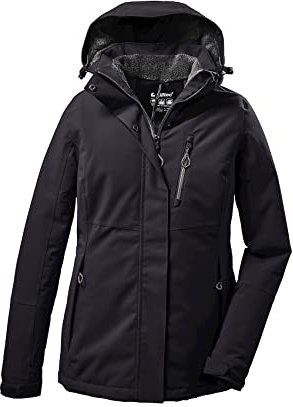 Killtec Damen Outdoorjacke Funktionsjacke mit abzippbarer Kapuze KOW 140 WMN Jckt wasserdicht, Winddicht, atmungsaktiv 00200-schwarz 48