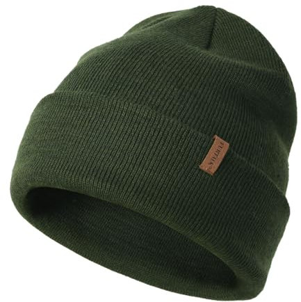FURTALK Herren Cuffed Beanie Winter Mütze Unisex Wintermütze Weich Warm Strickmütze Grün