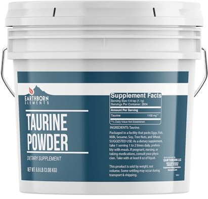 Earthborn Elements Taurine Powder 1 Gallon Bucket, Dietary Supplement, No Additives