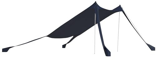 Outsunny Sonnenschutzdach Sonnensegel Wasserdicht UV- und Wetterschutz mit Stahlstangen, Tragetasche, für Camping, Reisen, Angeln, Picknicks 2,15 x 2 x 2 m, Blau