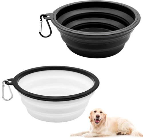 ZXCHOME Cuenco Plegable Perro, Bebedero Portatil Mascota, Comedero para Viaje, Plato para Perros, Cuencos para Mascotas, Ligero, Fácil de Limpiar