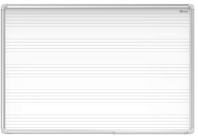 ALLboards Lavagna magnetica bianca cancellabile 120x90 cm con stampa – pentagramma