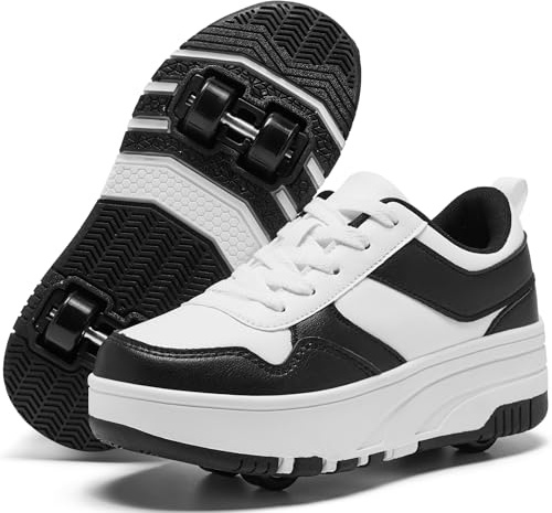 ANEFUN Rullskor för barn, skor med hjul för flickor och pojkar, moderiktiga sneakers med avtagbara hjul