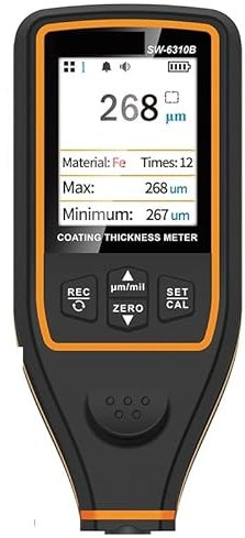 Medidor de espesor de pintura Medidor de espesor de recubrimiento de SW-6310A/B, medidor de película de pintura for coche de 1700um, micrómetro de pintura automotriz con revestimiento de Metal cerámic