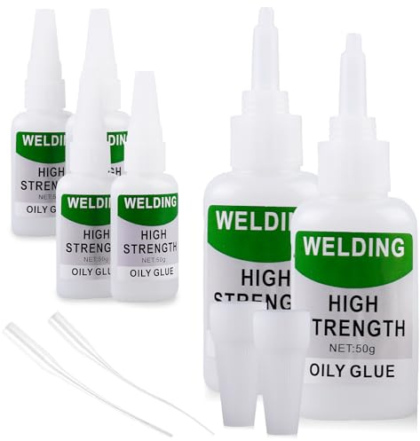 Lot de 6 tubes de colle instantanée extra forte - Super colle imperméable - 50 g - Universelle - Super colle instantanée - Gel extra forte - Résistante à la chaleur - Pour plastique, verre, bois