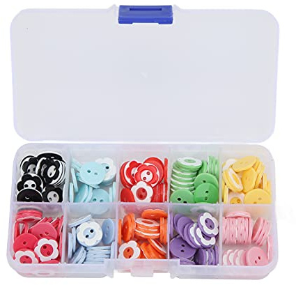 Haofy 200 Uds. Botones de Costura, Botones Artesanales Coloridos de Resina con Caja de Almacenamiento para Ropa de Niños, Proyectos de Manualidades DIY