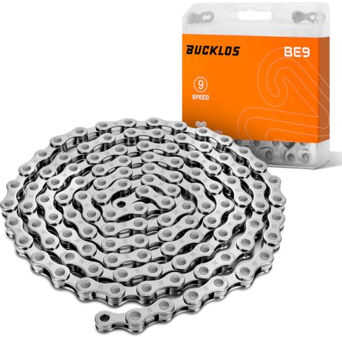 Ebike 9 Speed Chain 136 Link Bicycle Chain Compatible with Shimano Silver