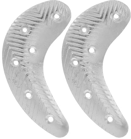 COOLHIYA Assiettes Métalliques Demi-lune pour Talonnettes Homme Argenté en Fer avec Vis, Protection et Réglage du Talon pour Chaussures Sneakers et Bottes