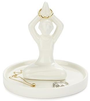 balvi - Yoga Ringhalter aus Keramik. Ablagefläche für Ringe und Schmuck. Aus Keramik hergestellt. For