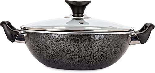 Amal's Home and Kitchen - 40cm Induction Wok with Lid Non Stick, woks & stir-Fry Pans with lid Non Stick Wok with Lid