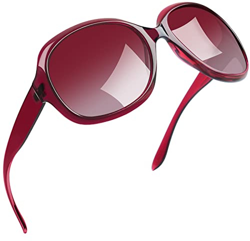 Joopin Gafas de Sol Mujer Grandes Degradadas Marco Transparente Rosa Rojo Polarizadas UV400 Protección de Moda Fashion Sunglasses Women Oversize Óculos de Sol Mulher