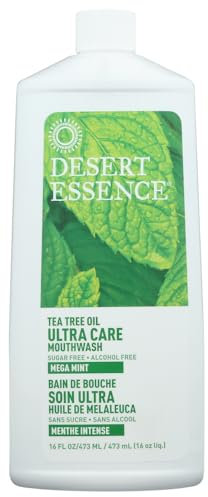 Desert Essence - Natural Tea Tree Oil Ultra Care Mouthwash Mega Mint - 16 fl. oz.