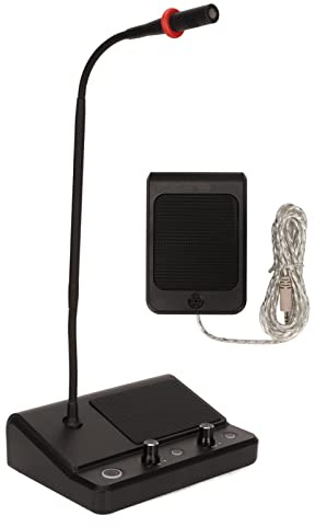 Luqeeg Sistema de Intercomunicación con Altavoz de Ventana, Intercomunicador de Mostrador Antiinterferente para Negocios, Bancos, Oficinas, Hospitales, Mostradores, Tiendas, Estaciones, Escuelas(#2)