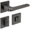 FELGNER Maniglia Cortina per per bagno e WC | maniglia per porta moderna e di alta qualità | ferramenta per porta con rosetta | per porte interne e delle camere | Antracite
