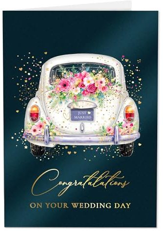 Joli Coon Premium Wedding card STARDUST Weddingcar - Wedding card with premium envelope and real wax seal - 17 x 11,5 cm
