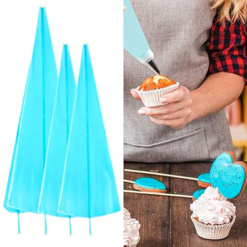 6 mangas pasteleras de silicona reutilizables, bolsas de pastelería de crema, bolsas de glaseado para tartas, bolsas de glaseado para manualidades, decoración de pasteles, dulces de chocolate