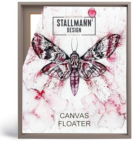 Stallmann Design Skuggfogsram 80 x 120 cm | Färg: Grå gjord | tom ram för dukar med kilram | med monteringstillbehör | utan glas och bakvägg