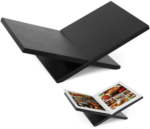 Support Livre, Porte Livre Bois Massif, Support de Lecture Portable pour Livre de Cuisine, Présentoir-Livre de Table Basse, Support Livre Ouvert pour l'Affichage et la Lecture