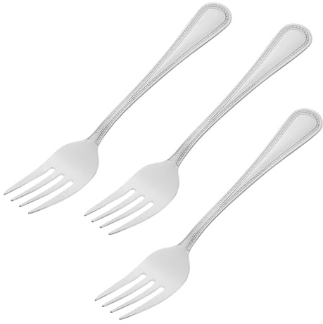 Sewroro Lot de 3 Petites Fourchettes à Dessert en Métal Inoxydable, Ensemble de Fourchettes à Gâteau pour Fruits et Amuse-gueules, Adaptées pour Repas, Fêtes et Service à Table