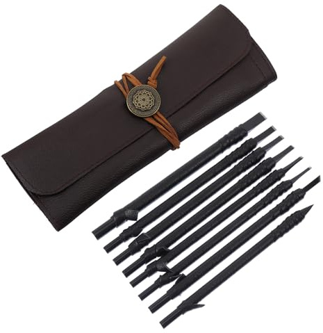 ibasenice Juego de Cinceles para Grabar Madera y Piedra, Herramientas Manuales de Acero Tungsteno Estuche, para Manualidades y Trabajos Artesanales