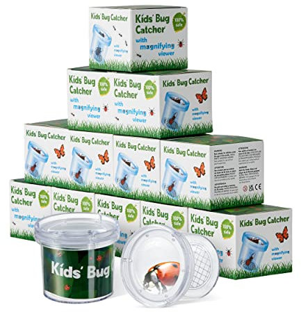 Garden Mania - 12 Insekten Becherlupen, Beobachtungslupe, Beobachtungsglas für Kinder - Lernspielzeug