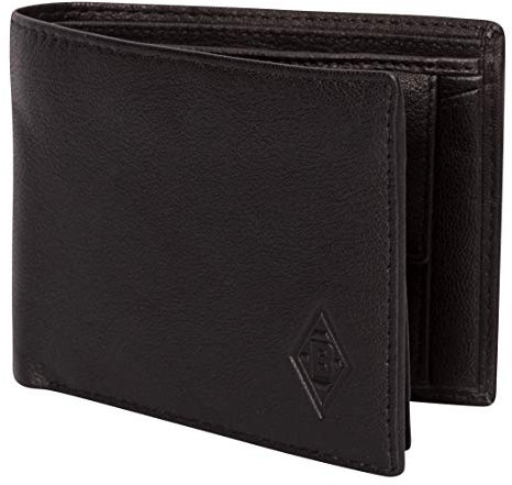 Borussia Mönchengladbach Ledergeldbörse Classic | Offizieller Fanartikel Fohlenshop | Portemonnaie - 6 Kartenfächer | Geldbörse 9,5x11,5x2 cm