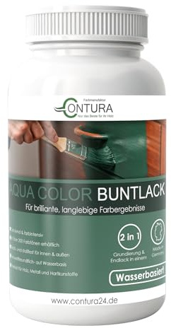 Buntlack Lackfarbe 2 Liter Lack Außen Innen Holz 2in1 Metall Farbe Holzlack Möbellack (RAL 6005 Moosgrün)