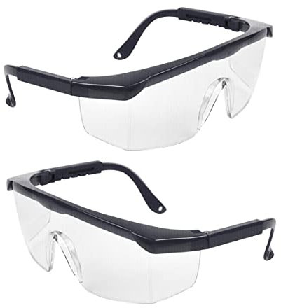 JUHONNZ Schutzgläser,2 Paar Schutzbrille für Brillenträger Anti-Fog Schutzbrille Professionelle Arbeitsschutzbrille für Kinder Erwachsene Augenschutz PC-Gläsern für Outdoor-Aktivitäten Schwarz