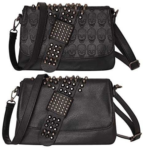Ro Rox Crossbody Bag Ophelia Women's Studded Shoulder Punk Gothic Studs PU