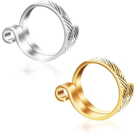 Sibba Forniture per Anelli All'Uncinetto Maglieria 2 Pezzi di Blocco Guida Filo Dita Accessori Linee Fissaggio Anelli Uncinetto Ditale Spilli Etichette Anelli Anello Regolabile (2 Pezzi Multicolori)