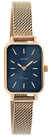 Oozoo Damen Armbanduhr Vintage Series C10976 Analog Metall Mesh rosé UOC10976 Analoguhr
