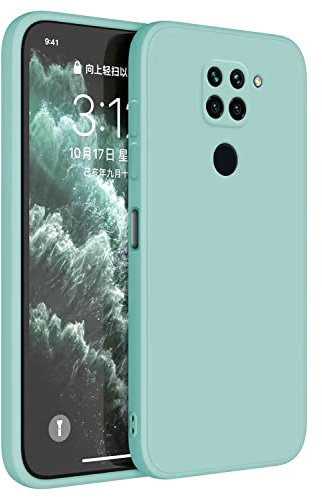 Topme Funda para Redmi Note 9 (4G) (6.53 Inches) Carcasa Caja Case Estuche, Funda Protectora de Piel de Silicona TPU - Cian Claro