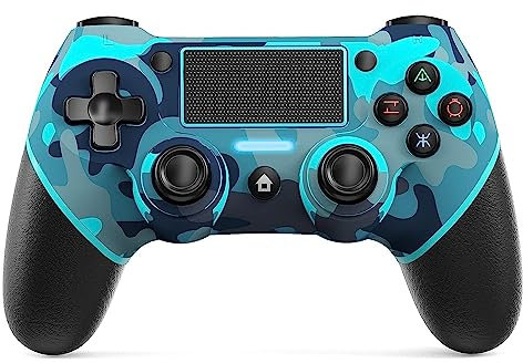 Hizynth Manette sans Fil pour PS4, Joystick Controller pour PS4 avec Double Vibration/Capteurs Gyroscopiques à 6 Axes/Pavé Tactile/Fonction Audio Manette de Jeu Compatible avec PS4/Slim/PC/Pro