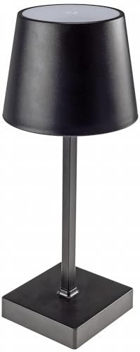 ChiliTec LED Tischleuchte dimmbar 26cm Touch Schalter 3x AA Batterie Led Licht Warmweiß 3000k Schwarz