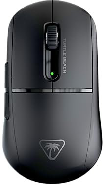 Turtle Beach Burst II Air – Kabellose 2,4-GHz-Gaming-Maus: ultraleichte 47 g, Optical Switches, symmetrisch, optischer Sensor, 26k DPI, Bluetooth, bis zu 120h Akkulaufzeit - Schwarz