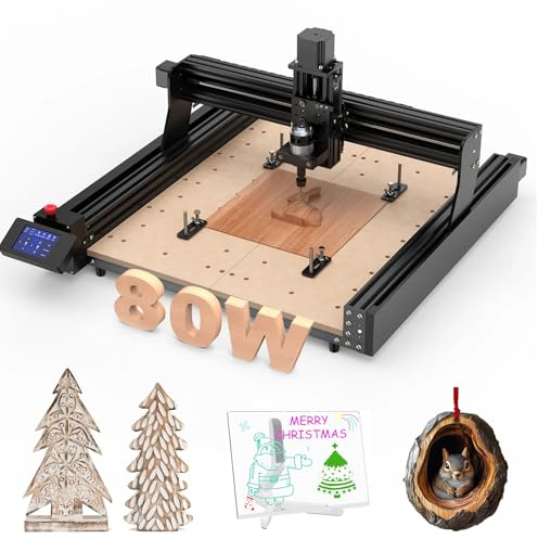Twotrees TTC450 80W CNC Router Machine CNC 3 Axis Working Range 460x460x80mm for Engraving, Cutting MDF, Acrylic, Solid Wood, Nylon, PCB, Carbon Fiber Board