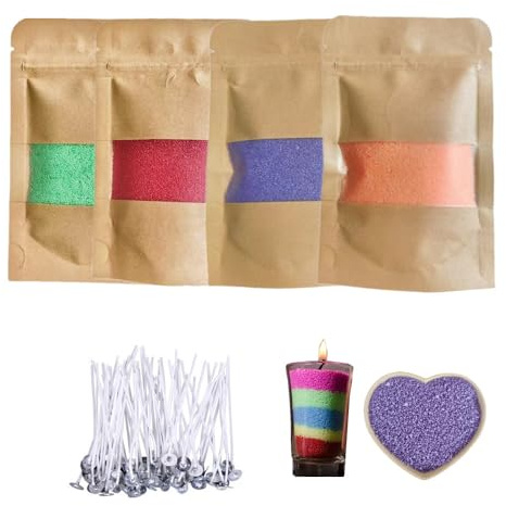 Dlmlemu Set di sabbia per candele con stoppino, kit di candele granulate galleggianti sull'acqua, candele colorate di cera di sabbia fatte a mano, regalo creativo per la decorazione della casa, Natale