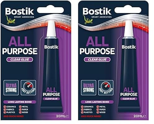 Bostik All Purpose Adhesive, Clear Glue for Minor Household Repairs, 20ml (Pack of 2)