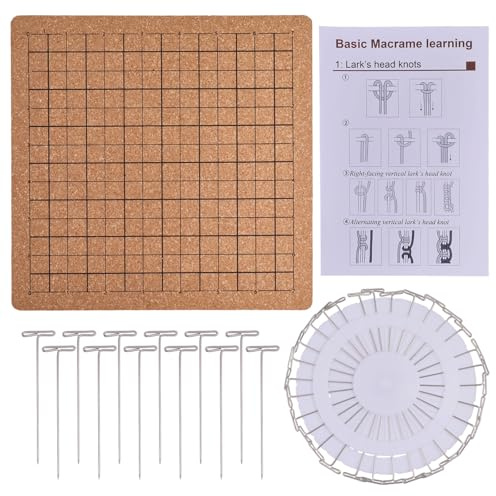 FREEBLOSS 8''*8'' Makramee Brett Und Stecknadeln Webwerkzeug Zubehör Makramee Projektbrett Makramee Werkzeuge Zum Flechten von Kordeln Armbändern