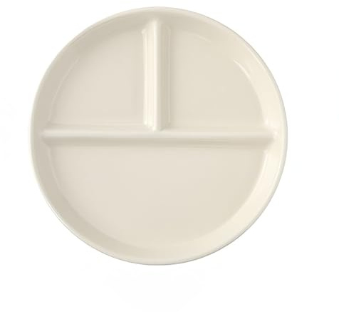 OnePine Piatto menu in porcellana divisa, piatto da dessert, piatto da insalata con 3 scomparti, piatto per controllo porzioni in ceramica, piatti divisi per adulti
