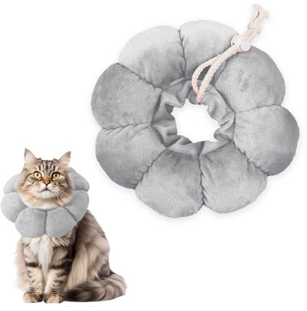 HMCEY Schutzkragen Katze,Halskrause Katzen Leckschutz,Einstellbarer Katzenkragen Nach Op,Schutzhalsband für Katzen,Hundekragen Weich,Halsband Wiederherstellung Schutzkegel für Nach Operation