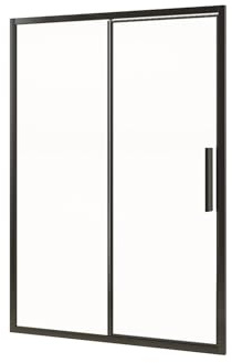 Vente-unique - Puerta de ducha Toroni - L 140cm x A 0.6cm x H 195cm - aluminio - negro