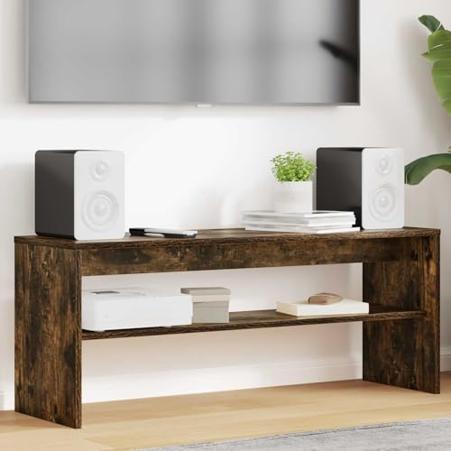 ZQQLVOO Mobile TV largo 100 cm in rovere affumicato, mobile TV in legno con mensole per media e decorazione, design moderno per soggiorno