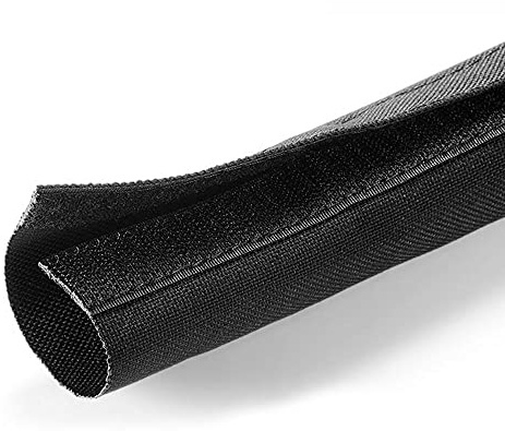 Electriduct 2 Hook and Loop Nylon Fast Wrap Sleeve Cable Management - 25 Feet - Black