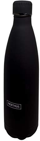 Nerthus FIH 621 621-Thermos a Doppia Parete per Freddo e Caldo. Design Nero di Acciaio Inossidabile Senza BPA. Tappo ermetico, 750 ml
