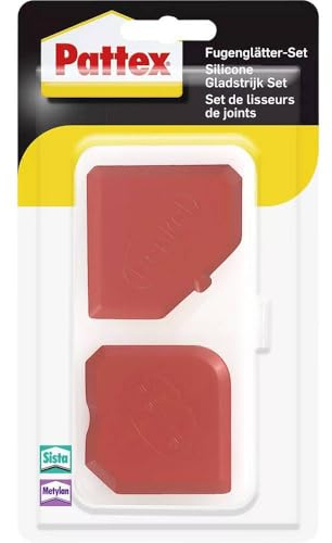 Pattex Fogplattång set, 2 fogspatlar för professionell utjämning permanenta elastiska fogar, lätt att rengöra utjämnings- och modelleringsverktyg, 1 uppsättning inkl. förvaringslåda